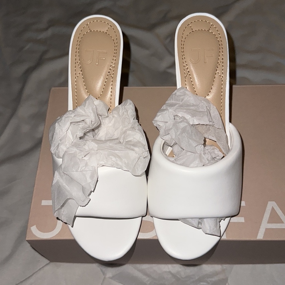 White Open Toe Wedges - Picture 5 of 7